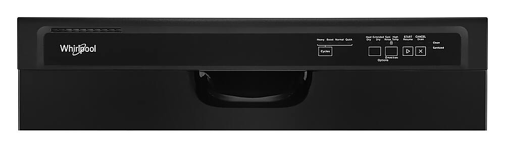 Whirlpool - 24 inch Front Control Built-In Dishwasher with Boost Cycle and 57 dBA - Black