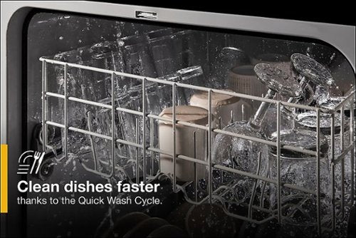 Whirlpool - 24 inch Front Control Built-In Dishwasher with Boost Cycle and 57 dBA - Black