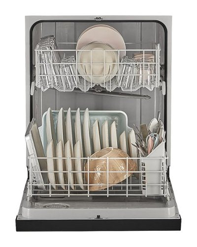 Whirlpool - 24 inch Front Control Built-In Dishwasher with Boost Cycle and 57 dBA - Black