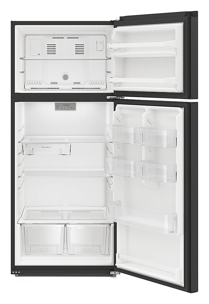 Whirlpool - 28 in. Wide 16.3 cu. ft. Top-Freezer Refrigerator with Flexi-Slide Bin - Black