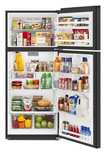 Whirlpool - 28 in. Wide 16.3 cu. ft. Top-Freezer Refrigerator with Flexi-Slide Bin - Black