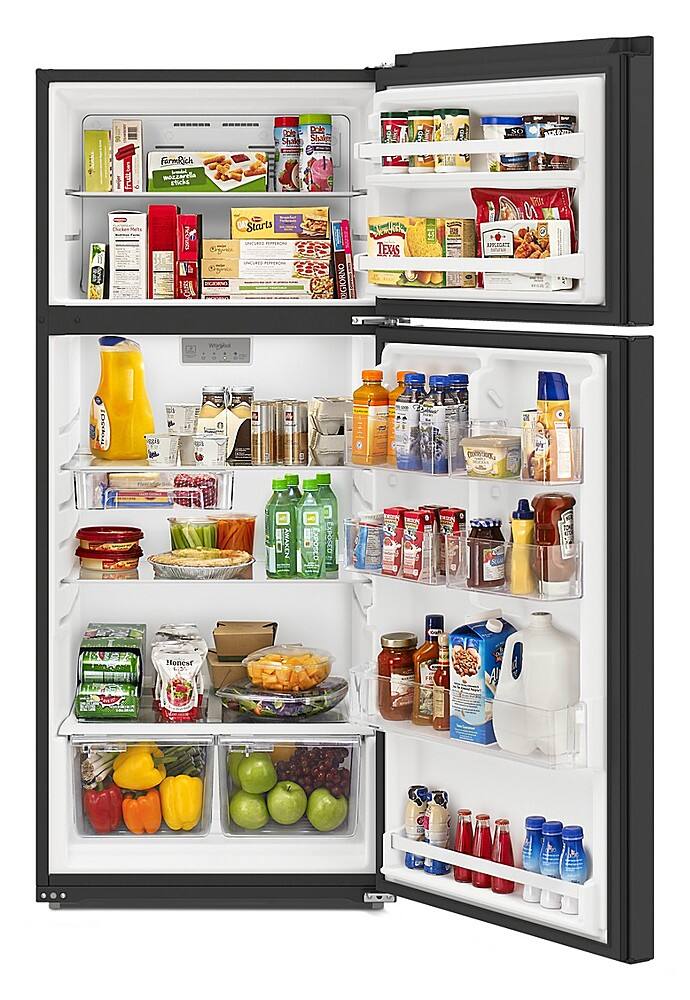 Whirlpool - 28 in. Wide 16.3 cu. ft. Top-Freezer Refrigerator with Flexi-Slide Bin - Black