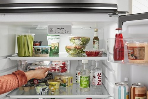 Whirlpool - 28 in. Wide 16.3 cu. ft. Top-Freezer Refrigerator with Flexi-Slide Bin - Black