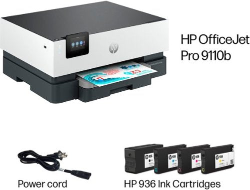 HP - OfficeJet Pro 9110b Wireless Inkjet Printer - White