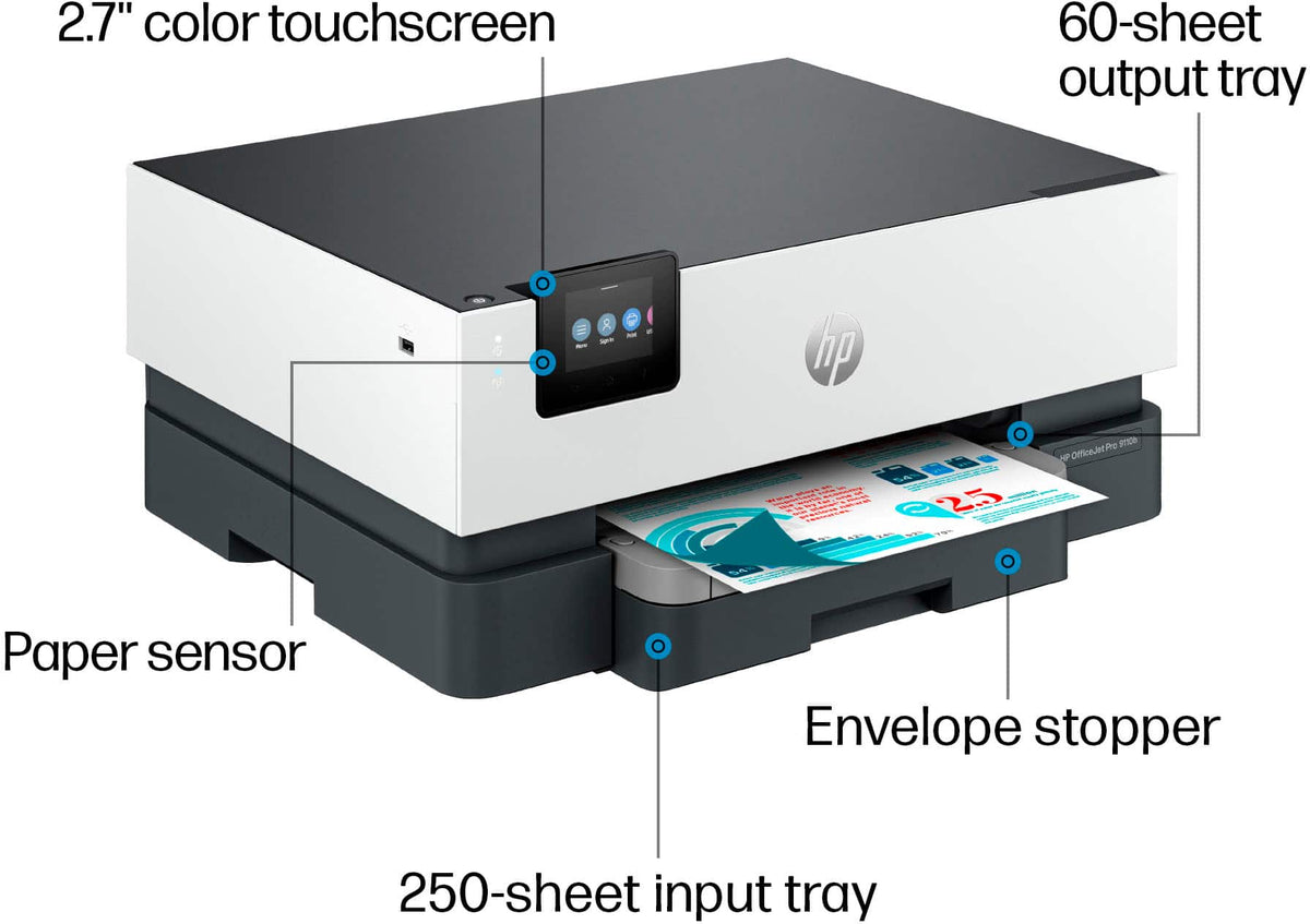 HP - OfficeJet Pro 9110b Wireless Inkjet Printer - White
