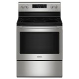 Maytag - 30 in. Wide 5 element 5.3 cu. ft. Freestanding Electric Range with Steam Clean - Stainless Steel