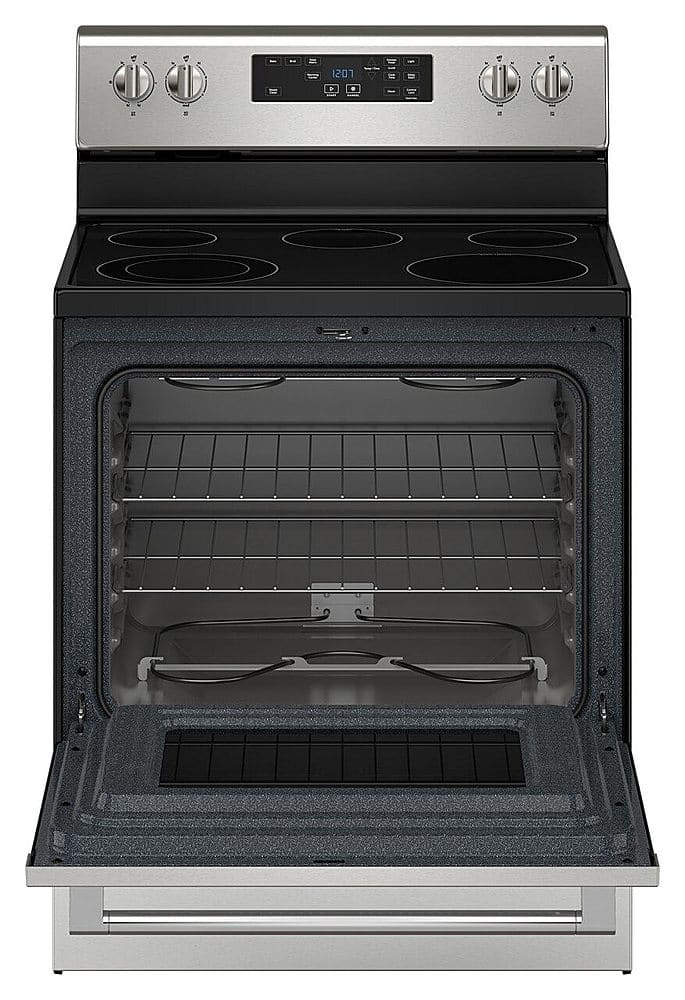 Maytag - 30 in. Wide 5 element 5.3 cu. ft. Freestanding Electric Range with Steam Clean - Stainless Steel