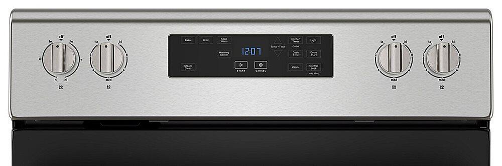 Maytag - 30 in. Wide 5 element 5.3 cu. ft. Freestanding Electric Range with Steam Clean - Stainless Steel