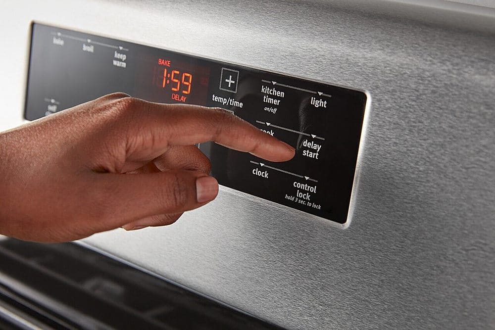 Maytag - 30 in. Wide 5 element 5.3 cu. ft. Freestanding Electric Range with Steam Clean - Stainless Steel