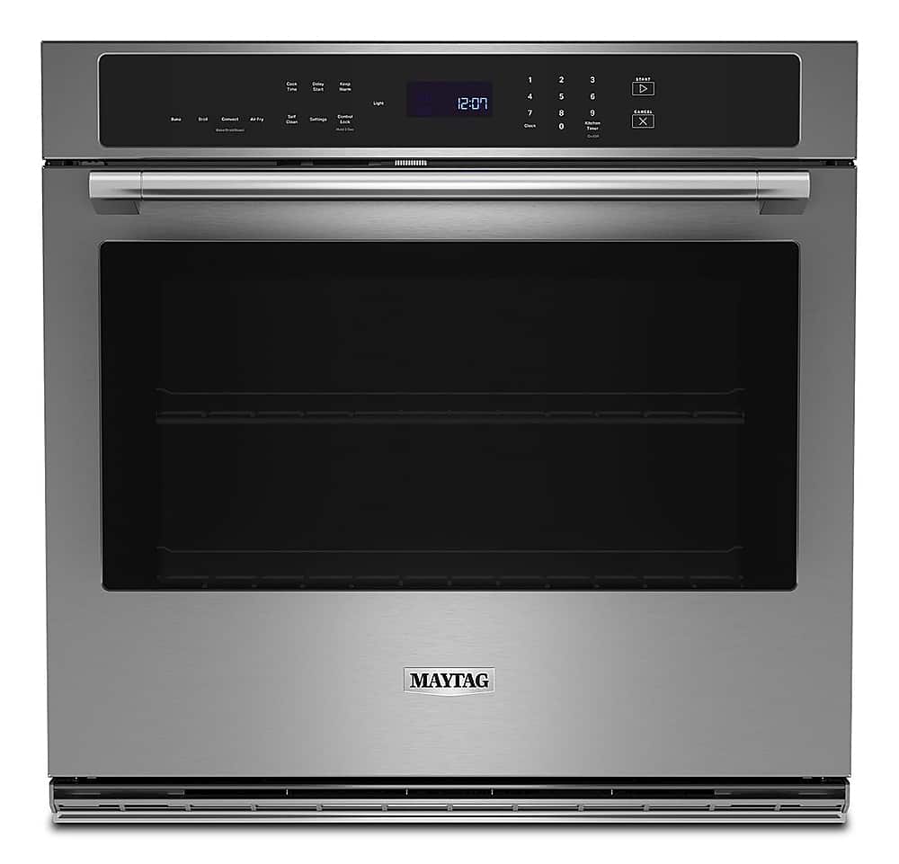 Maytag - 27" Built-In Single Electric Convection Wall Oven with Air Fry - Stainless Steel