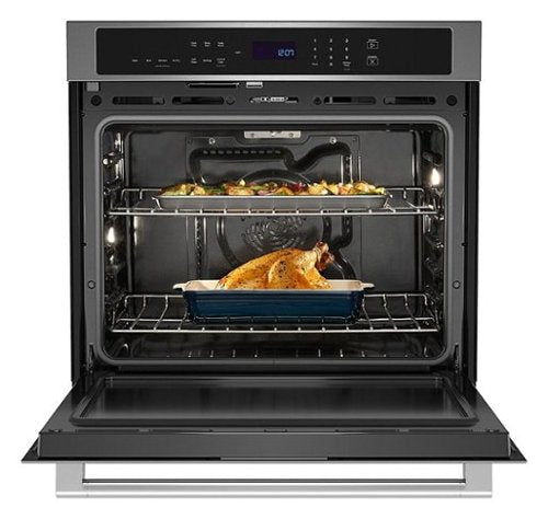 Maytag - 27" Built-In Single Electric Convection Wall Oven with Air Fry - Stainless Steel