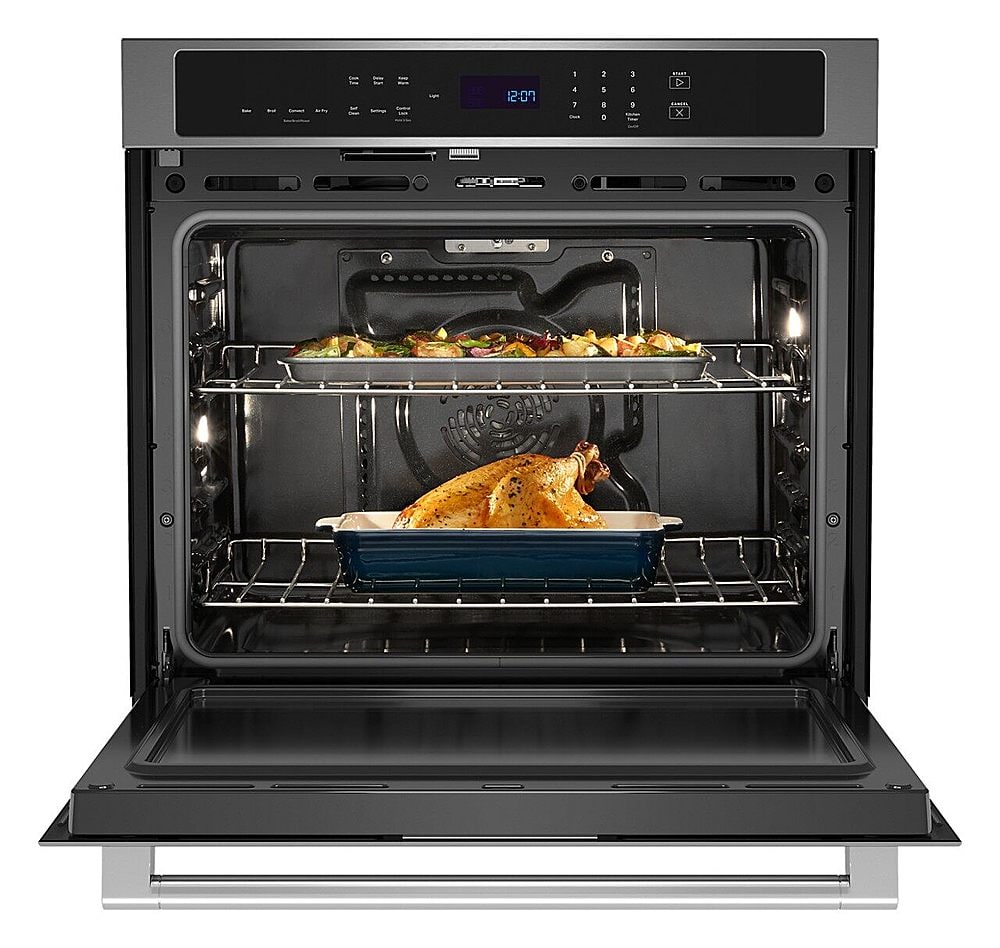 Maytag - 27" Built-In Single Electric Convection Wall Oven with Air Fry - Stainless Steel