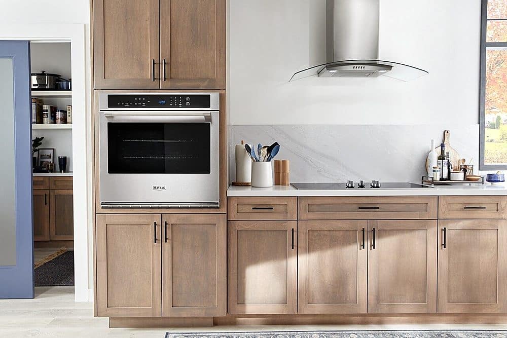 Maytag - 27" Built-In Single Electric Convection Wall Oven with Air Fry - Stainless Steel