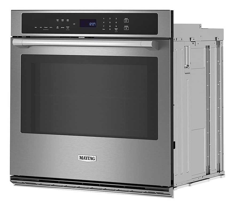 Maytag - 27" Built-In Single Electric Convection Wall Oven with Air Fry - Stainless Steel