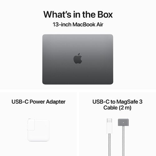 Apple - Geek Squad Certified Refurbished MacBook Air 13-inch Laptop - M3 chip - 8GB Memory - 256GB SSD - Space Gray