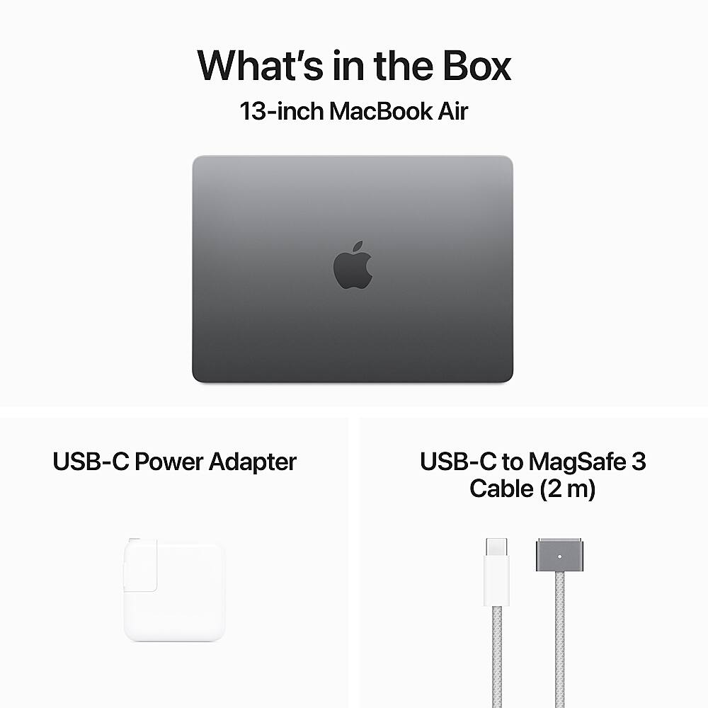 Apple - Geek Squad Certified Refurbished MacBook Air 13-inch Laptop - M3 chip - 8GB Memory - 256GB SSD - Space Gray