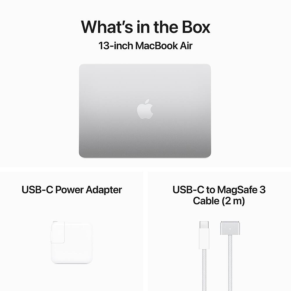 Apple - Geek Squad Certified Refurbished MacBook Air 13-inch Laptop - M3 chip - 8GB Memory - 512GB SSD - Silver