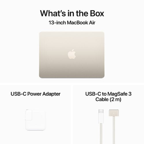 Apple - Geek Squad Certified Refurbished MacBook Air 13-inch Laptop - M3 chip - 16GB Memory - 512GB SSD - Starlight