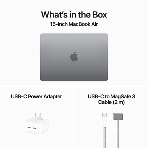 Apple - Geek Squad Certified Refurbished MacBook Air 15-inch Laptop - M3 chip - 8GB Memory - 256GB SSD - Space Gray