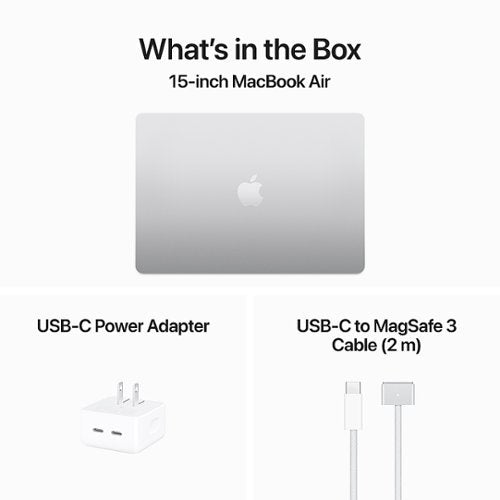 Apple - Geek Squad Certified Refurbished MacBook Air 15-inch Laptop - M3 chip - 8GB Memory - 512GB SSD - Silver