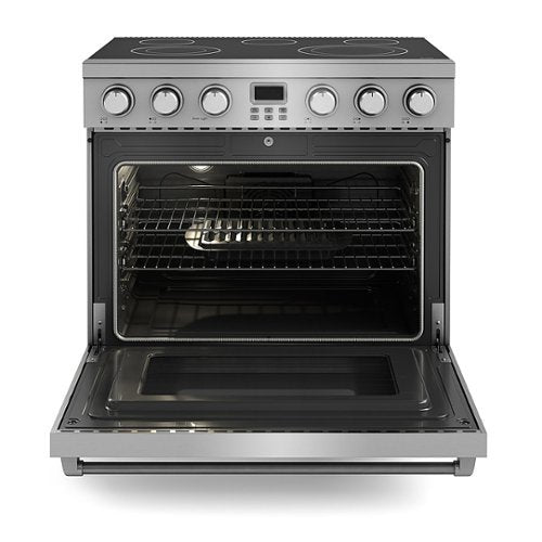 Thor Kitchen - 36 in. Wide 5 Elements 6.0 Cu. Ft. Freestanding Electric Convection Range - Silver