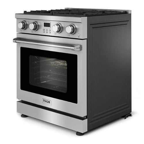 Thor Kitchen - 30 in. Wide 4 burner 4.8 Cu. Ft. Freestanding LP Gas Convection Range - Stainless Steel