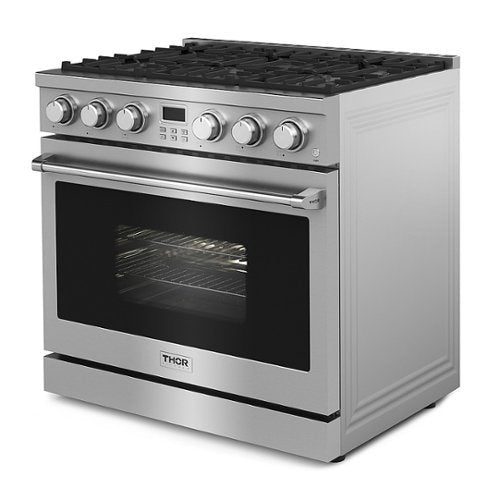 Thor Kitchen - 36 in. Wide 6 Burner 6.0 Cu. Ft. Freestanding LP Gas Convection Range - Stainless Steel
