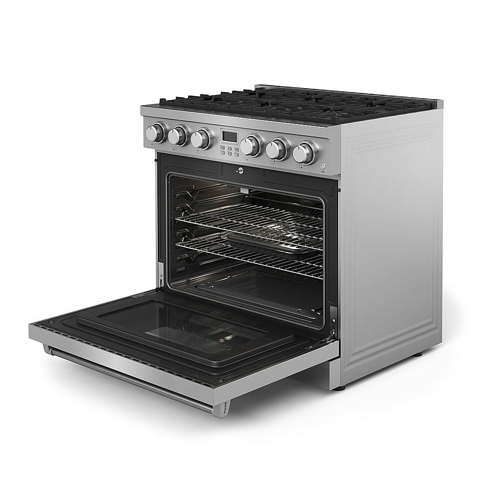 Thor Kitchen - 36 in. Wide 6 Burner 6.0 Cu. Ft. Freestanding LP Gas Convection Range - Stainless Steel