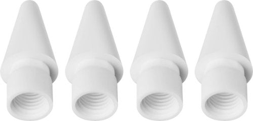 Insignia™ - Replacement Tips for Apple Pencil 1st Generation, 2nd Generation, and Insignia Active Stylus (4-Pack) - White