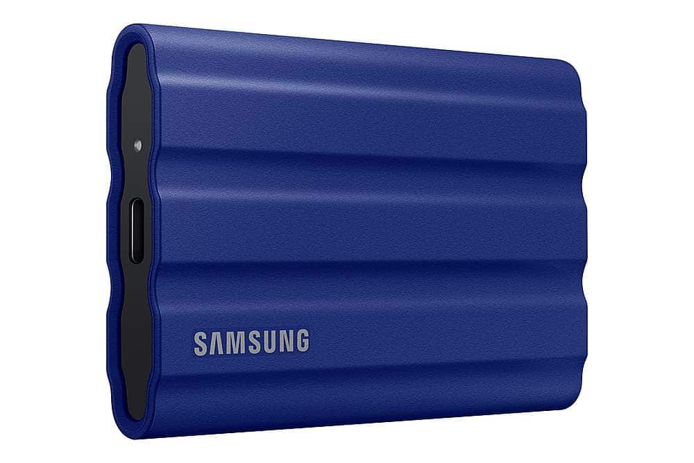 Samsung - Geek Squad Refurbished Good - T7 Shield 2TB External USB 3.2 Gen 2 Rugged SSD IP65 Water Resistant - Blue