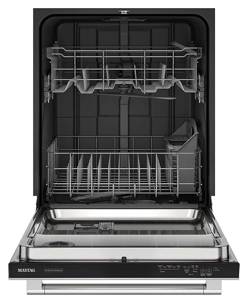 Maytag - 24 inch Top Control Built-In Stainless Steel Tub Dishwasher with Heated Dry and 51 dBa - Stainless Steel