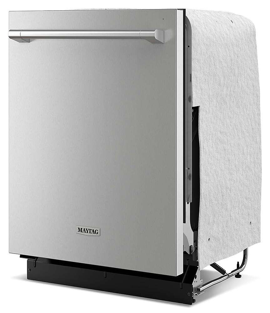 Maytag - 24 inch Top Control Built-In Stainless Steel Tub Dishwasher with Heated Dry and 51 dBa - Stainless Steel