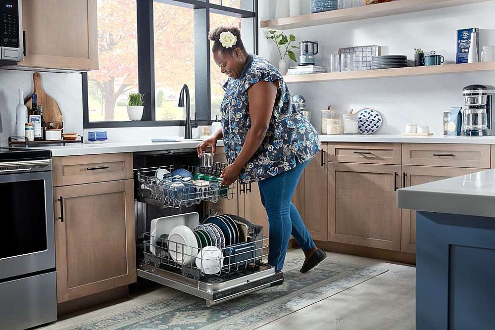 Maytag - 24 inch Top Control Built-In Stainless Steel Tub Dishwasher with Heated Dry and 51 dBa - Stainless Steel