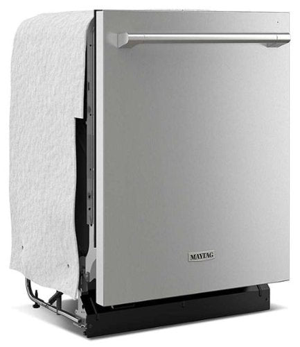 Maytag - 24 inch Top Control Built-In Stainless Steel Tub Dishwasher with Heated Dry and 51 dBa - Stainless Steel