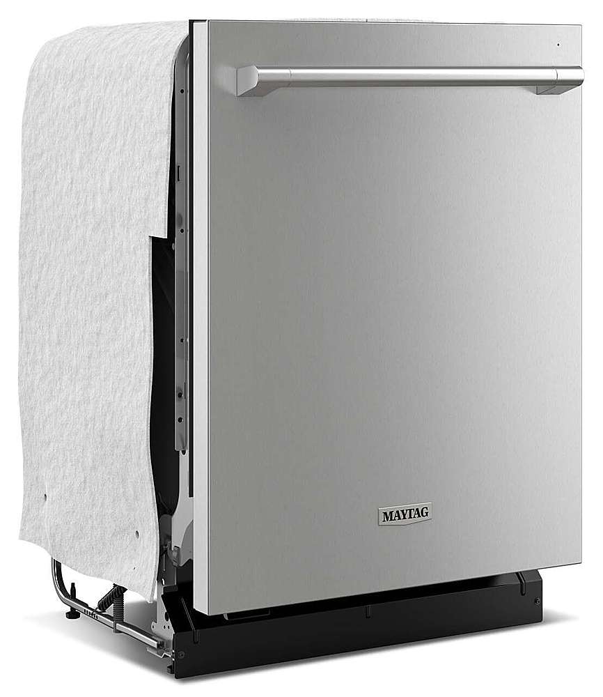 Maytag - 24 inch Top Control Built-In Stainless Steel Tub Dishwasher with Heated Dry and 51 dBa - Stainless Steel
