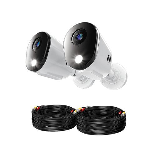 Night Owl - 2-Camera Indoor/Outdoor Wired 4K Security Cameras with 2-Way Audio - White