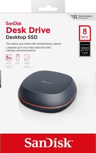 SANDISK - 8TB Desk Drive USB Type-C Desktop External SSD - Black