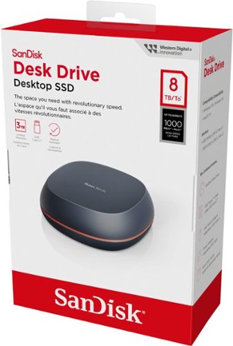 SANDISK - 8TB Desk Drive USB Type-C Desktop External SSD - Black