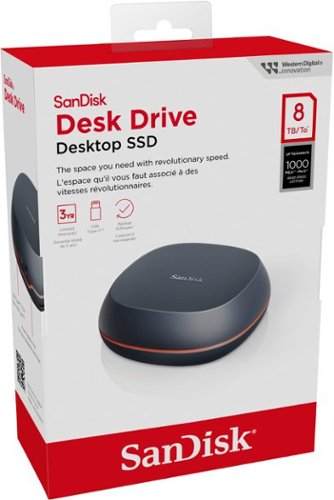 SANDISK - 8TB Desk Drive USB Type-C Desktop External SSD - Black