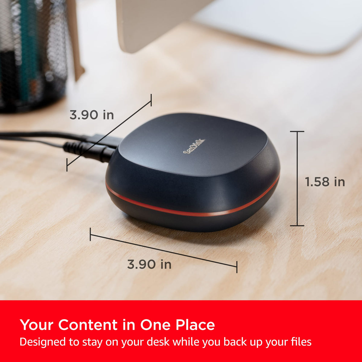 SANDISK - 8TB Desk Drive USB Type-C Desktop External SSD - Black