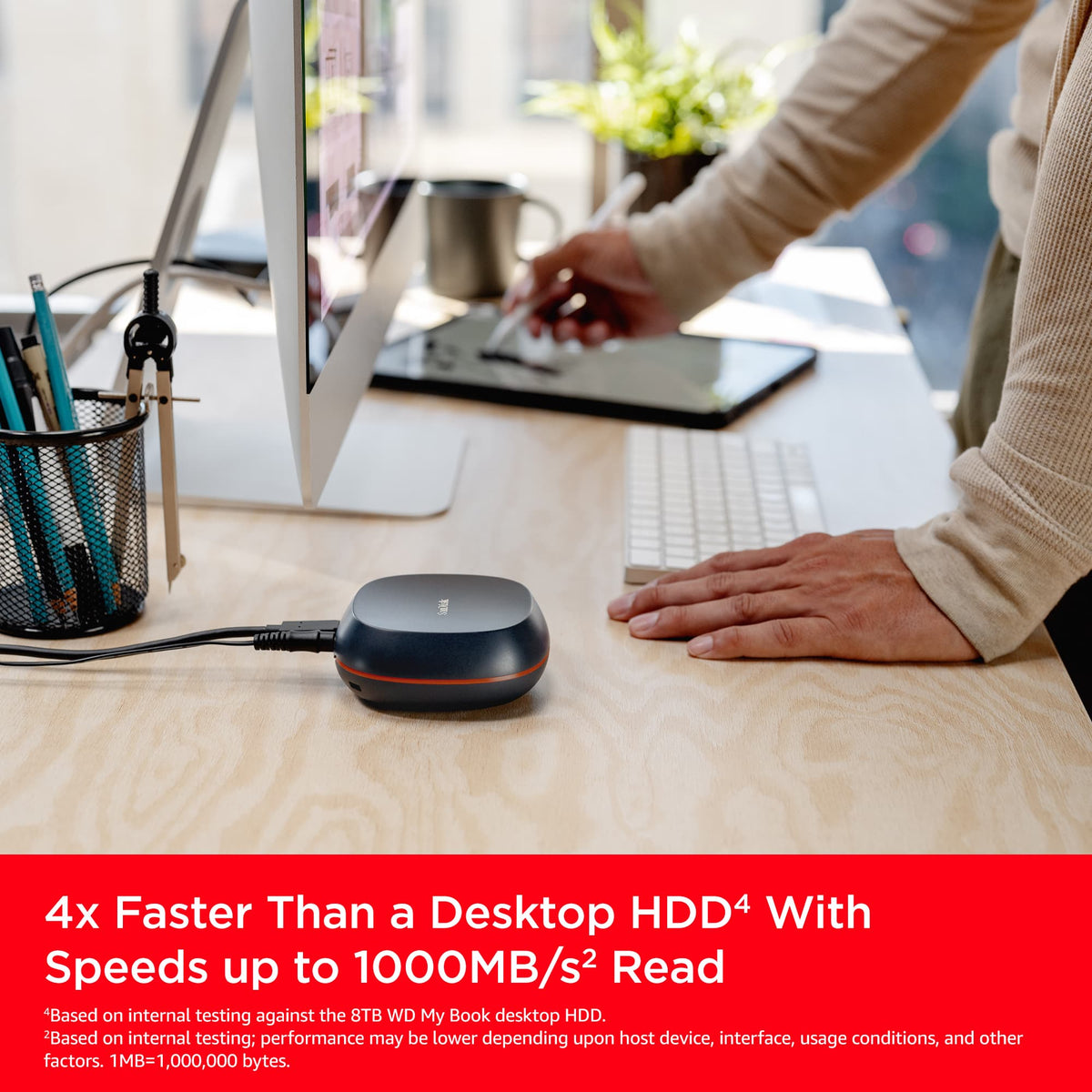 SANDISK - 8TB Desk Drive USB Type-C Desktop External SSD - Black