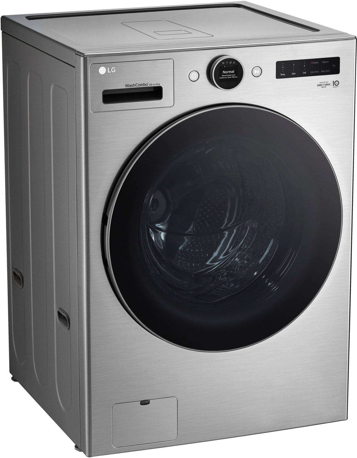 LG - 5.0 Cu. Ft. HE Smart Mega Capacity All-in-One Electric Washer/Dryer WashCombo with Steam and Ventless Inverter Heat Pump - Graphite Steel