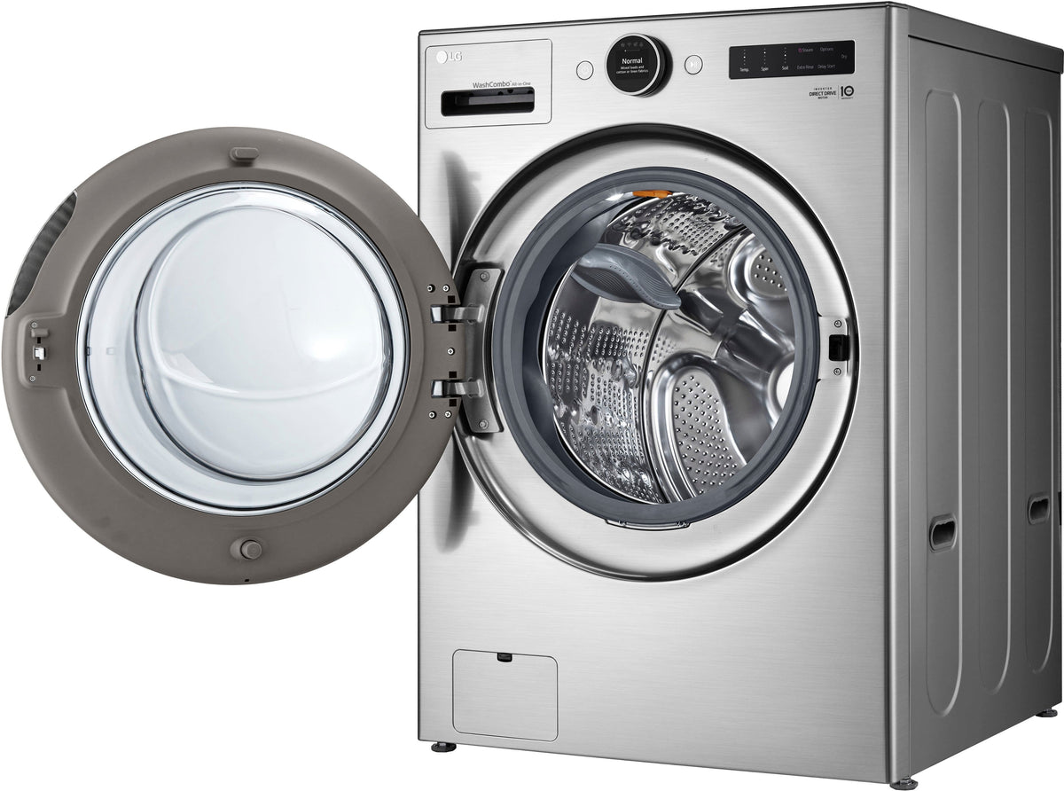 LG - 5.0 Cu. Ft. HE Smart Mega Capacity All-in-One Electric Washer/Dryer WashCombo with Steam and Ventless Inverter Heat Pump - Graphite Steel