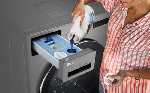 LG - 5.0 Cu. Ft. HE Smart Mega Capacity All-in-One Electric Washer/Dryer WashCombo with Steam and Ventless Inverter Heat Pump - Graphite Steel