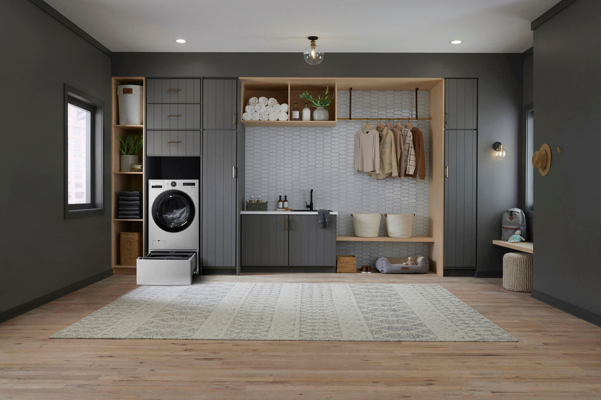 LG - 5.0 Cu. Ft. HE Smart Mega Capacity All-in-One Electric Washer/Dryer WashCombo with Steam and Ventless Inverter Heat Pump - Graphite Steel