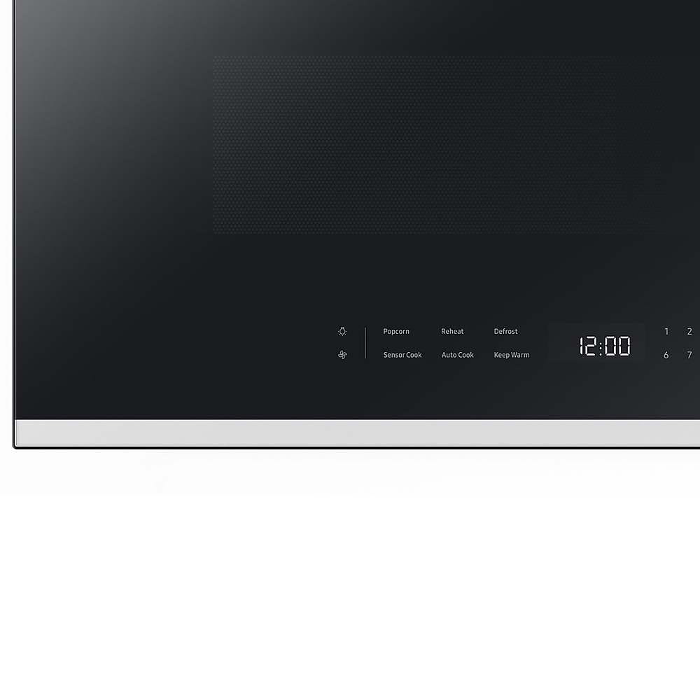 Samsung - Bespoke 2.1 Cu. Ft. Over-the-Range Microwave with Sensor Cooking and Edge to Edge Glass Display - White Glass