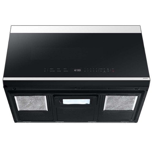 Samsung - Bespoke 2.1 Cu. Ft. Over-the-Range Microwave with Sensor Cooking and Edge to Edge Glass Display - White Glass