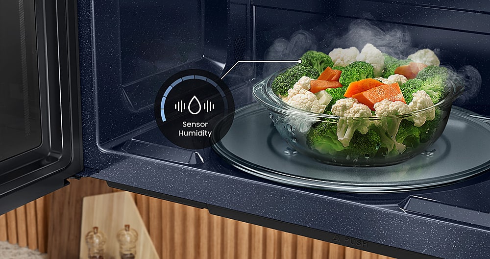 Samsung - Bespoke 2.1 Cu. Ft. Over-the-Range Microwave with Sensor Cooking and Edge to Edge Glass Display - White Glass