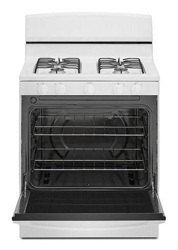 Amana - 30 in. Wide 4 burners 5.0 cu. ft. Freestanding Single Oven Gas Range with Easy-Clean Glass Door - White