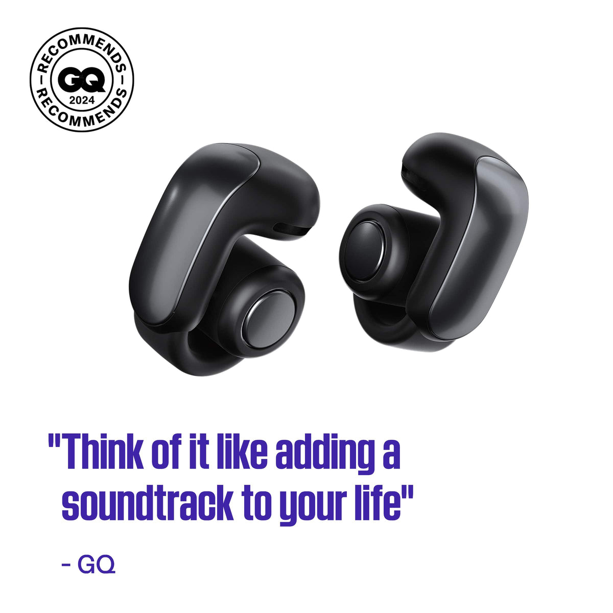 Bose - Geek Squad Certified Refurbished Ultra Open-Ear True Wireless Open Earbuds - Black